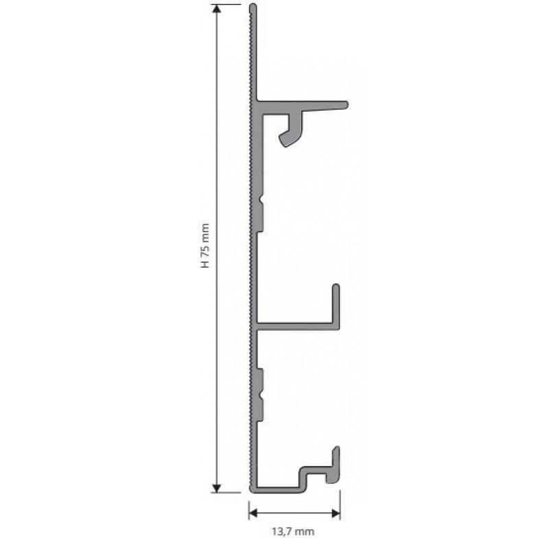 Опора Progress Profiles Proskirting Channel PKGCFAA 75 2 м. (серебро)