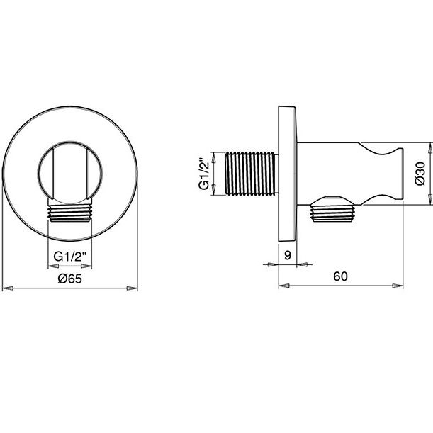 Подключение для шланга Almar Round E095008.CR (хром)