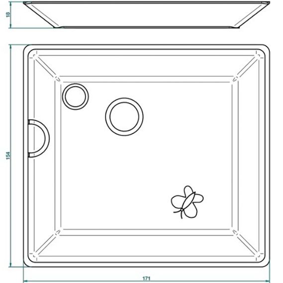 Поднос фарфоровый настольный 17.1х15.4 см. THG Capucine Vert Decor Platine A7E-A02-4613 (платина, зеленый, белый)