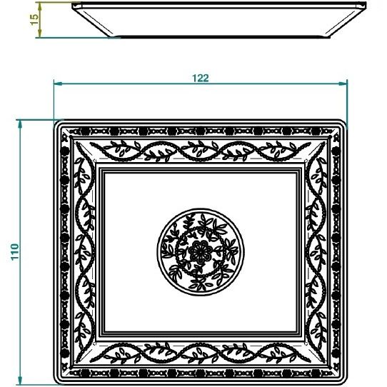 Поднос керамический настольный Marquise platinum decor 12.2x11 см. A7G-A02-4612 (белый, платина)