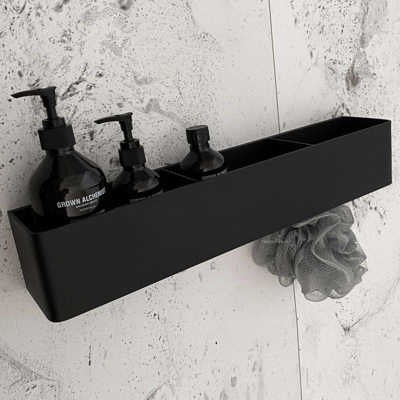 Полка для хранения с крючками Tezza Lava Flex 50 см (белый), крючки справа