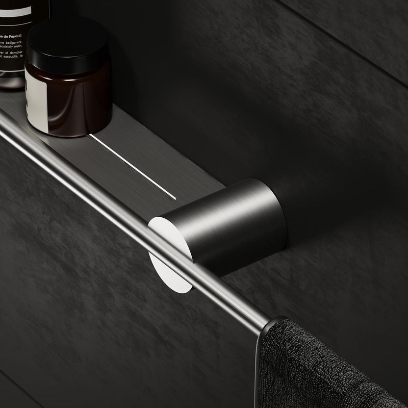 Полка для хранения Tezza Due Art 80 см (белый) с полотенцедержателем справа