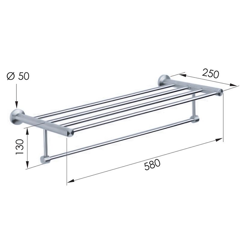 Полка для полотенец Remer Minimal Inox Mi70INOXCR (хром), настенная