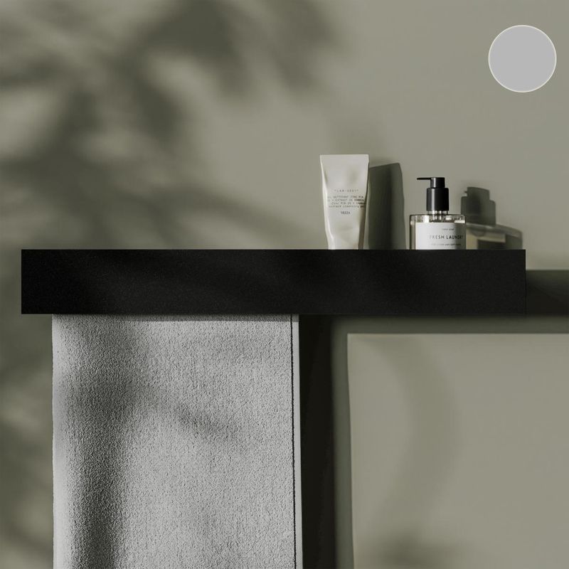Полка со штангой Тезза Дуэ 120 см (серый), полотенце слева