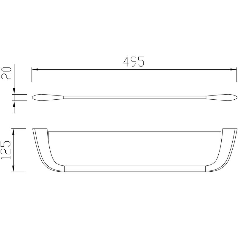 Полка стеклянная Abber Nord AA1555G (золото матовое)