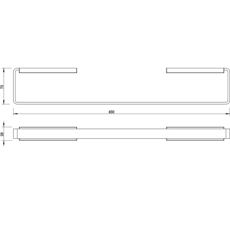 Полотенцедержатель 45см., Whitecross Cubo CU2450GLB (золото брашированное PVD)