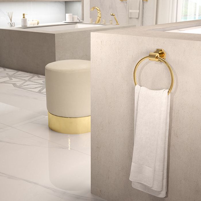Полотенцедержатель кольцо 18см подвесной THG Nihal Porcelaine Ivoire U2N-F30-504N (золотой)