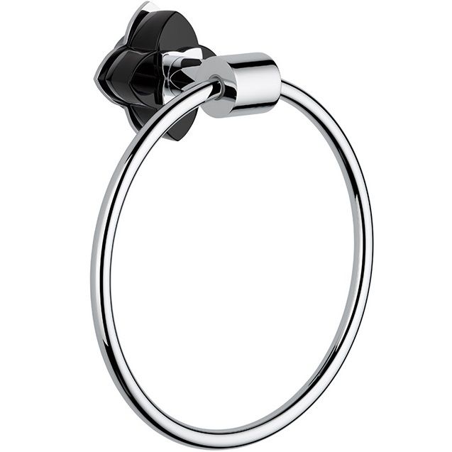 Полотенцедержатель кольцо 18 см THG Petale de cristal noir U6D-A02-504N (хром, черный хрусталь)