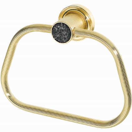 Полотенцедержатель кольцо Boheme Royal Cristal 10925-G-B (золотой, черный)