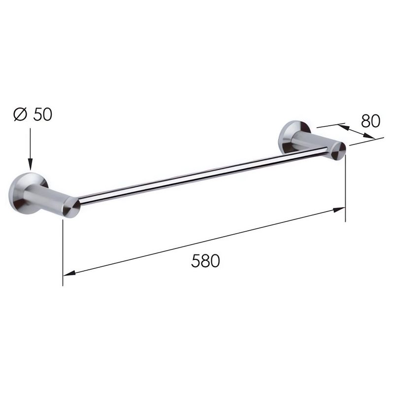 Полотенцедержатель Remer Minimal Inox Mi30INOXCR (хром), 58 см