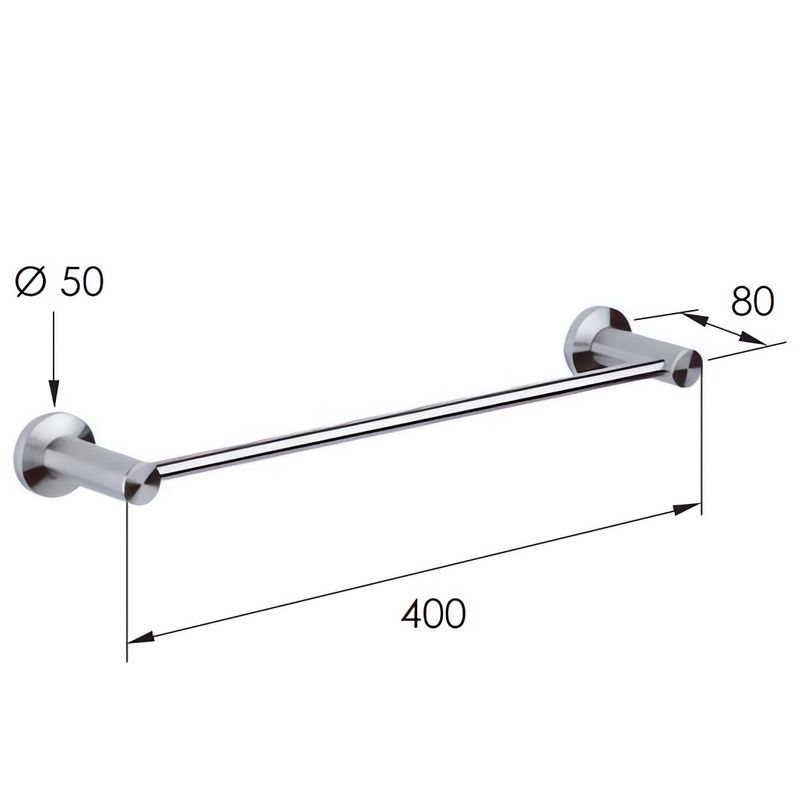 Полотенцедержатель Remer Minimal Inox Mi40INOXCR (хром), 40 см, настенный