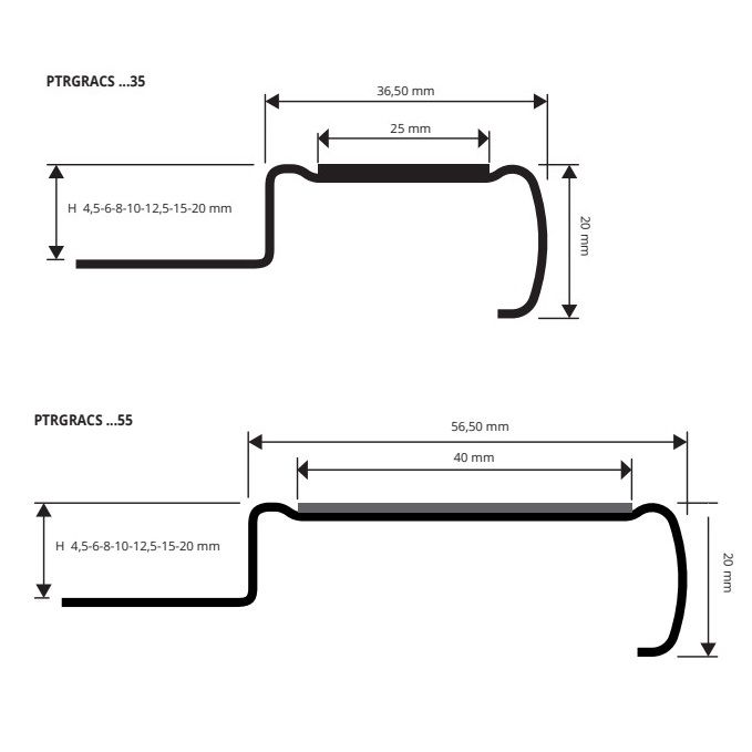 Профиль для ступеней Progress Profiles Prostair GRIP ACC PTRGRACS 04535 2.7 м. (нерж.сталь), сатинированный