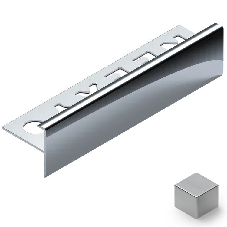 Профиль лестничный F-образный алюминий 10 мм Neexy PV53-02 (серебро матовое), 2.7 м.