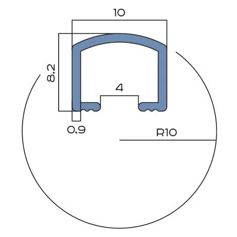 Профиль вставка алюминий 10х8.2 мм Neexy PV104-03 (серебро блестящее), 2.7 м.