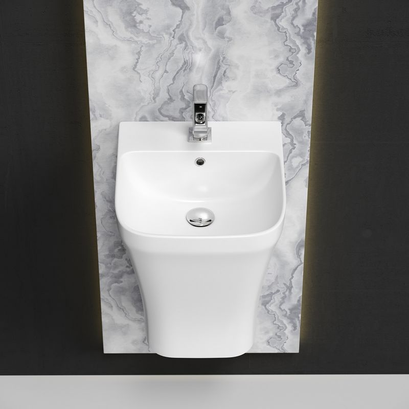 Раковина-моноблок подвесная Ceramicanova Dion CN6067 40x36.5 (белый), со сливом-переливом