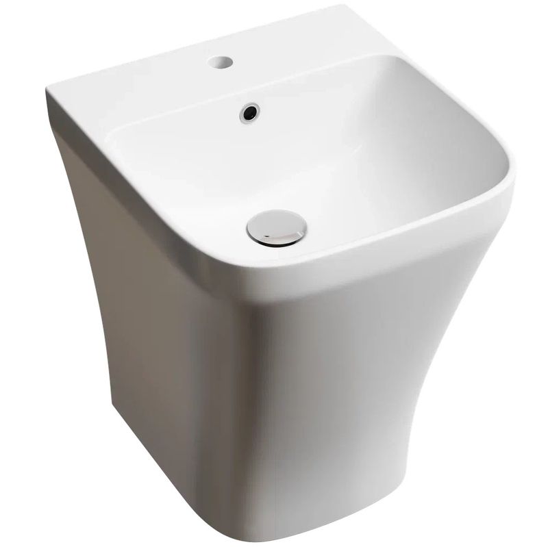 Раковина-моноблок подвесная Ceramicanova Dion CN6067 40x36.5 (белый), со сливом-переливом