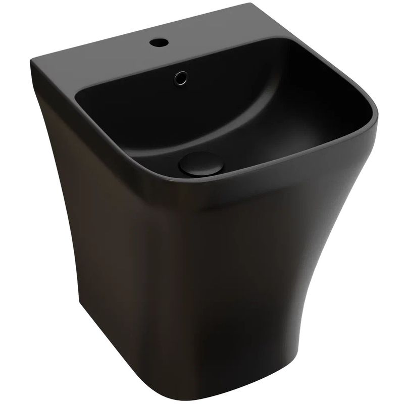 Раковина-моноблок подвесная Ceramicanova Dion CN6067MB 40x36.5 (черный матовый), со сливом-переливом