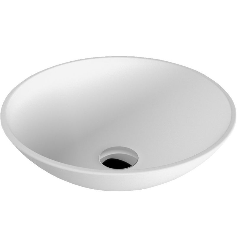 Раковина накладная 40,5x40,5x14 Whitecross Jade D=40,5 0703.040040.200 (белый матовый), иск. камень