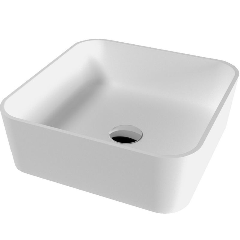 Раковина накладная 40,5x40,5x14 Whitecross Garnet 0702.040040.200 (белый матовый), иск. камень