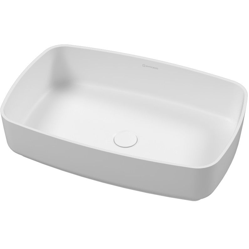Раковина накладная 58x38x14 Whitecross Jasper 0741.058038.200 (белый матовый), иск. камень
