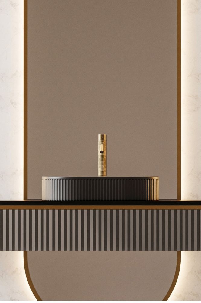 Раковина накладная Abber Bequem AC2116MB 57,5х36х12 (черный матовый)