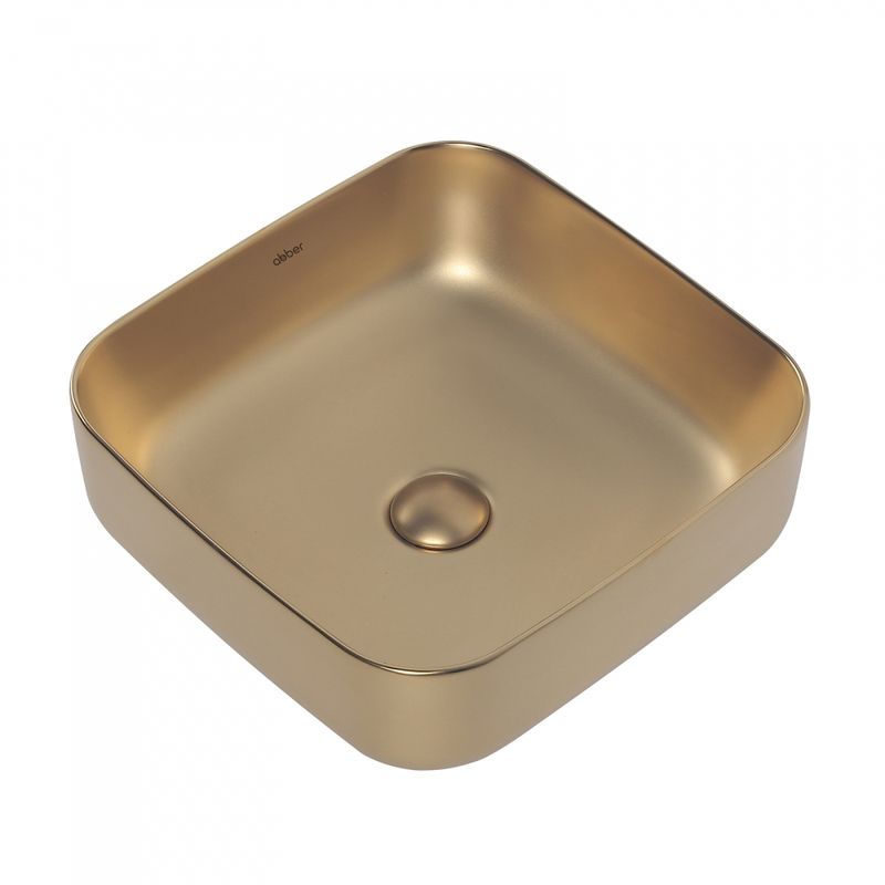 Раковина накладная Abber Rechteck AC2211MMG 38,5х38,5х13,5 (золотой матовый)