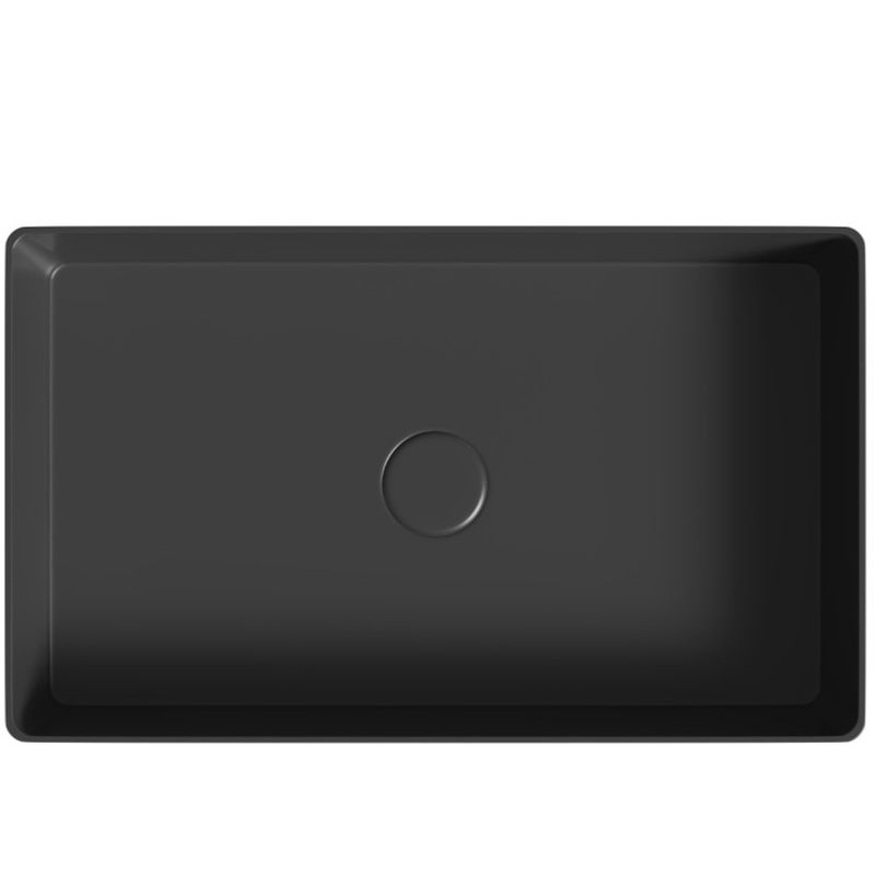 Раковина накладная Abber Rechteck AC2220MB 60х36х16 (черный матовый), с донным клапаном