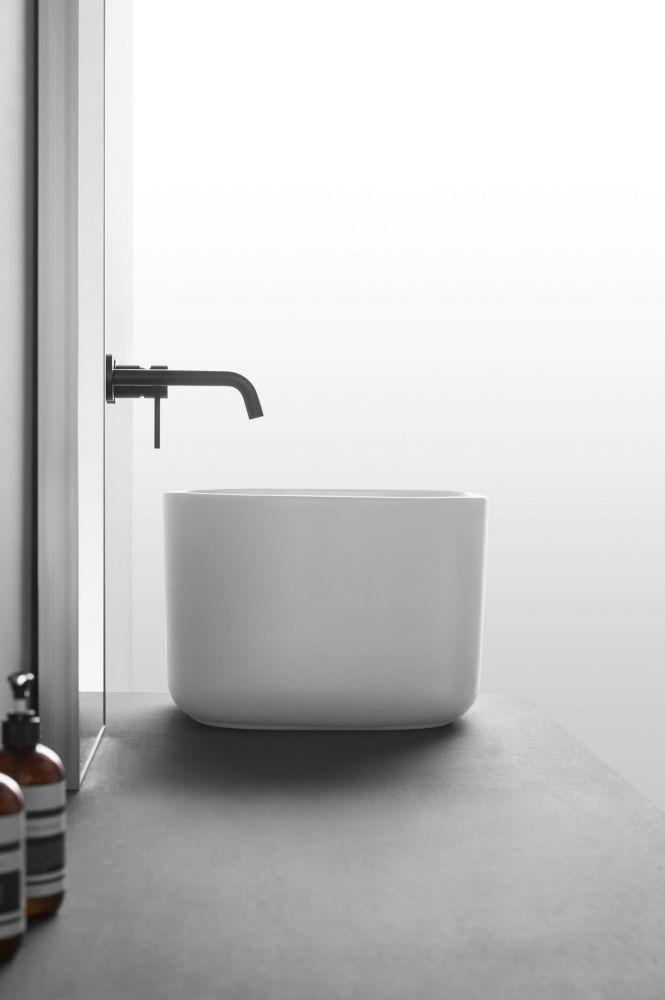 Раковина накладная Abber Rechteck AC2222 40.5х40.5х28.5 (белый), с донным клапаном
