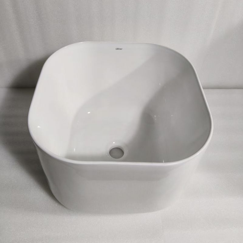 Раковина накладная Abber Rechteck AC2222 40.5х40.5х28.5 (белый), с донным клапаном