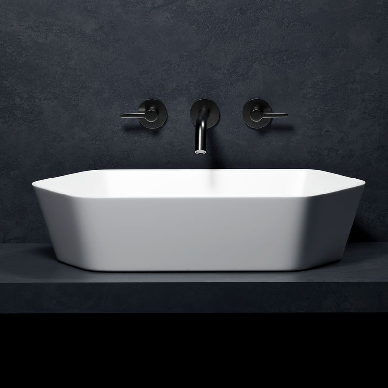 Раковина накладная Abber Rechteck AC2223 61х36х14.5 (белый), с донным клапаном