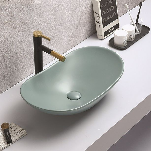 Раковина накладная CeramaLux NC 7811AMLG-6 61.5x36 (зеленый)