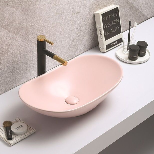 Раковина накладная CeramaLux NC 7811AMP-3 61.5x36 (розовый)