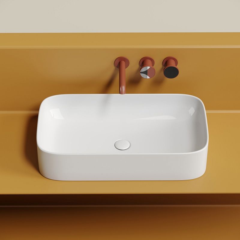 Раковина накладная Ceramicanova Element CN6054 70.5x38x15 (белый), без донного клапана