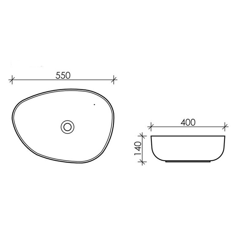 Раковина накладная Ceramica Nova Element CN5003 55x40 (белый), без донного клапана
