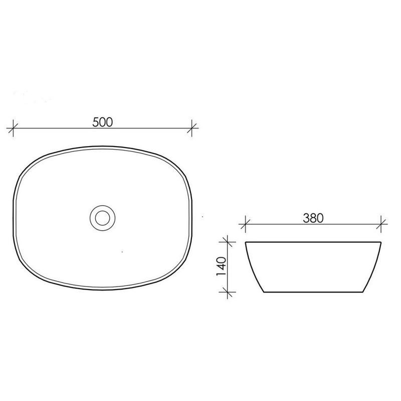 Раковина накладная Ceramica Nova Element CN5005 50x38 (белый), без донного клапана