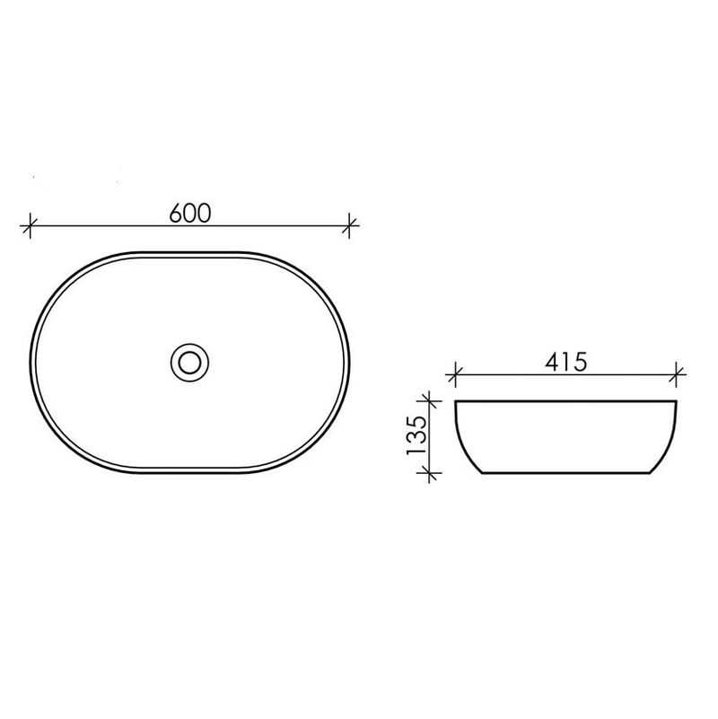 Раковина накладная Ceramica Nova Element CN5009 60x41.5 (белый), без донного клапана