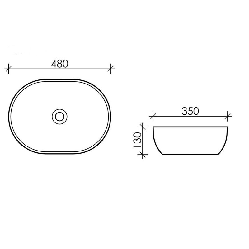 Раковина накладная Ceramica Nova Element CN5010 48x35 (белый), без донного клапана