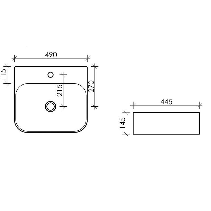 Раковина накладная Ceramica Nova Element CN5011 49x44.5 (белый), без донного клапана