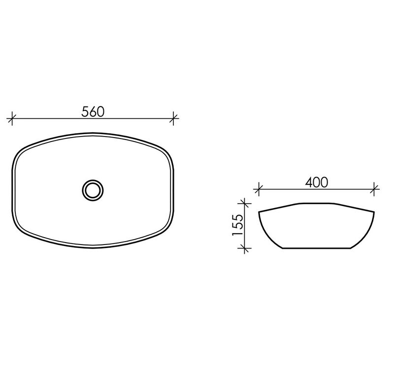 Раковина накладная Ceramica Nova Element CN5016 56x40 (белый), без донного клапана