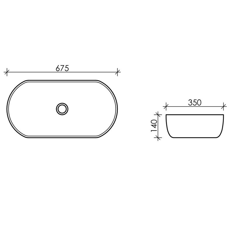 Раковина накладная Ceramica Nova Element CN5022 67.5x35 (белый), без донного клапана