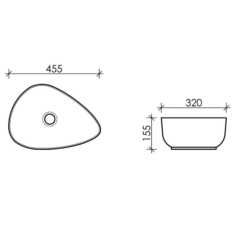 Раковина накладная Ceramica Nova Element CN5026 45.5x32 (белый), без донного клапана