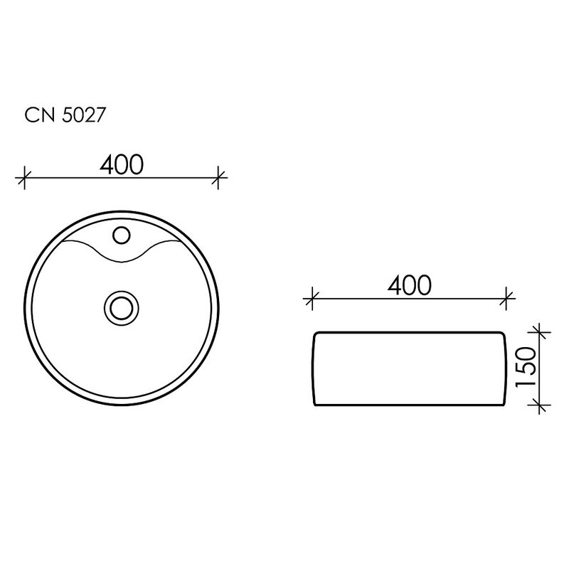 Раковина накладная Ceramica Nova Element CN5027 40x40 (белый глянцевый), без донного клапана