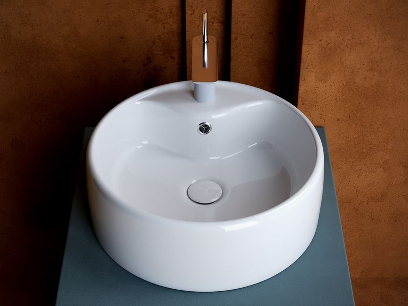 Раковина накладная Ceramica Nova Element CN5027 40x40 (белый глянцевый), без донного клапана