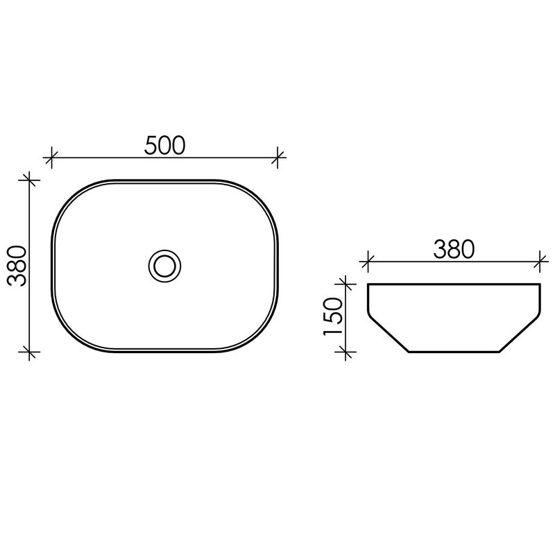 Раковина накладная Ceramica Nova Element CN5031 50x38 (белый), без донного клапана