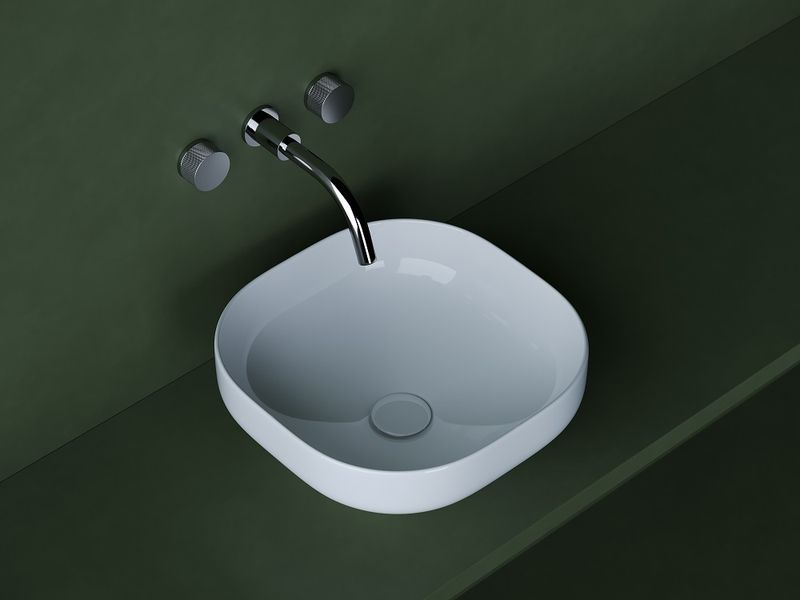 Раковина накладная Ceramica Nova Element CN5032 38x38 (белый), без донного клапана