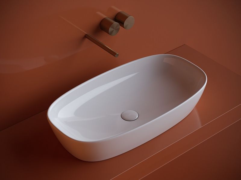 Раковина накладная Ceramica Nova Element CN5040 70x37.5 (белый), без донного клапана