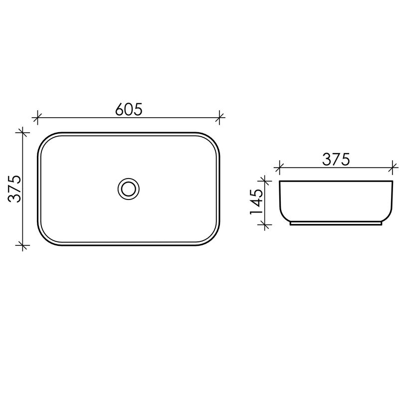Раковина накладная Ceramica Nova Element CN5044 60.5x37.5 (белый), без донного клапана