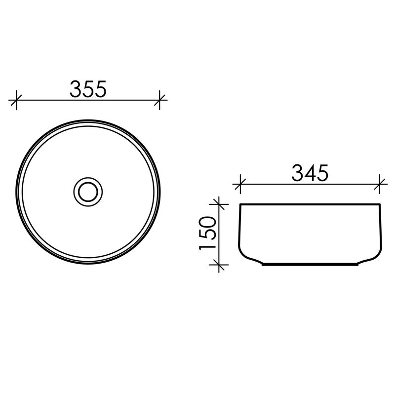 Раковина накладная Ceramicanova Element CN5047 35 см. (белый), без донного клапана