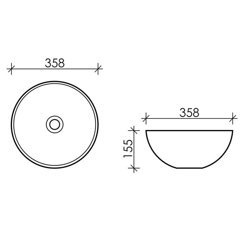 Раковина накладная Ceramica Nova Element CN6003 35.8x35.8 (белый матовый), без донного клапана