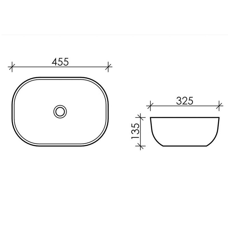 Раковина накладная Ceramica Nova Element CN6009 45.5x32.5 (белый глянцевый), без донного клапана